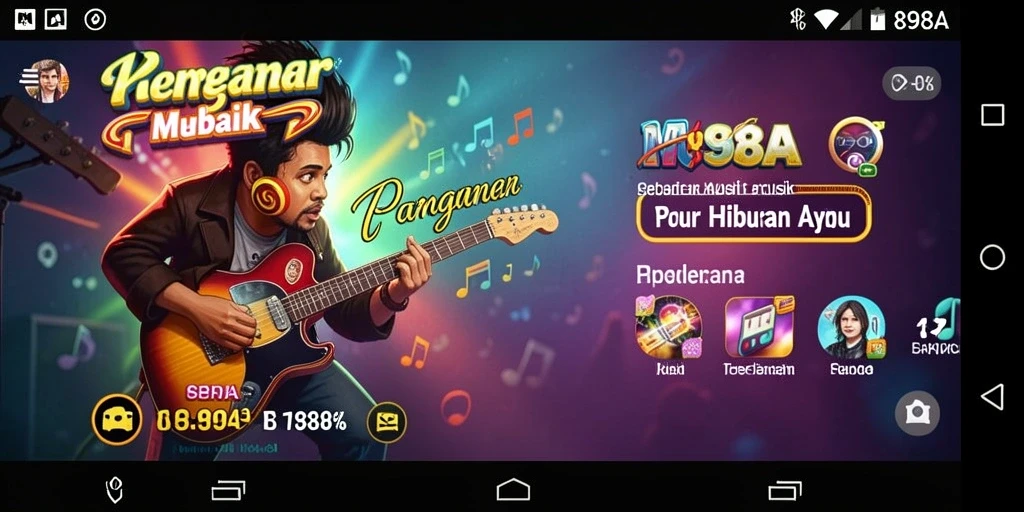 Tampilan gameplay seru dari 898A yang menggugah semangat musik.