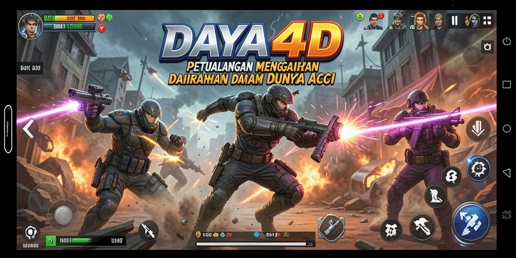 Tampilan seru dari gameplay penuh aksi DAYA4D.