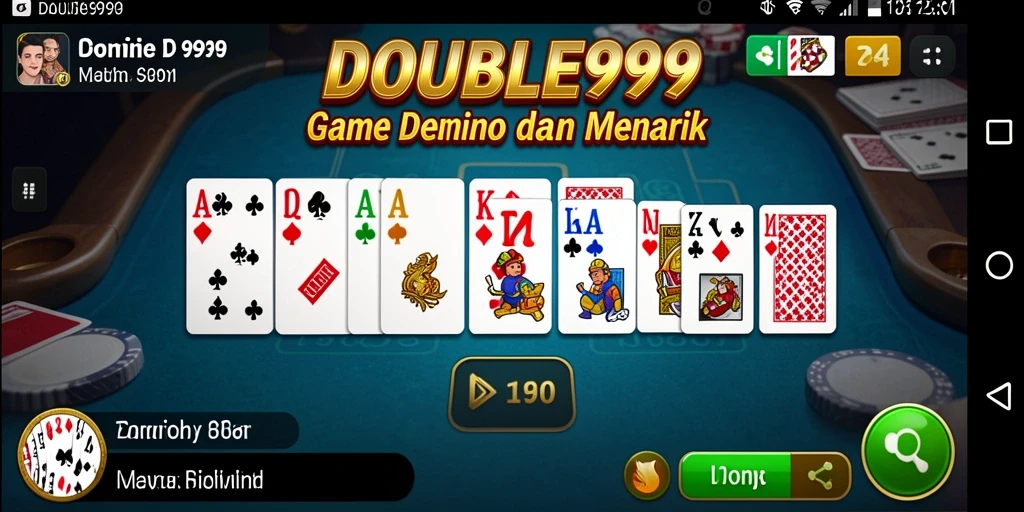 Tampilan gameplay Domino yang seru dan menarik di DOUBLE999.