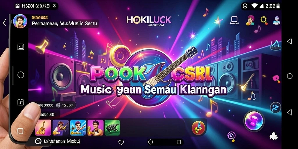 Tampilan gameplay HOKILUCK yang menarik dalam permainan musik.