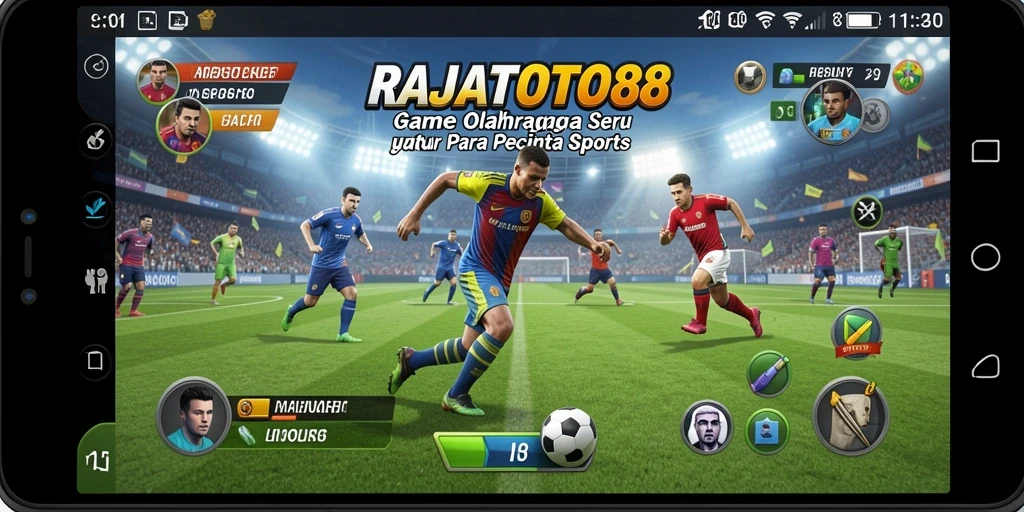 Tampilan gameplay RAJATOTO88 yang menampilkan aksi olahraga seru.
