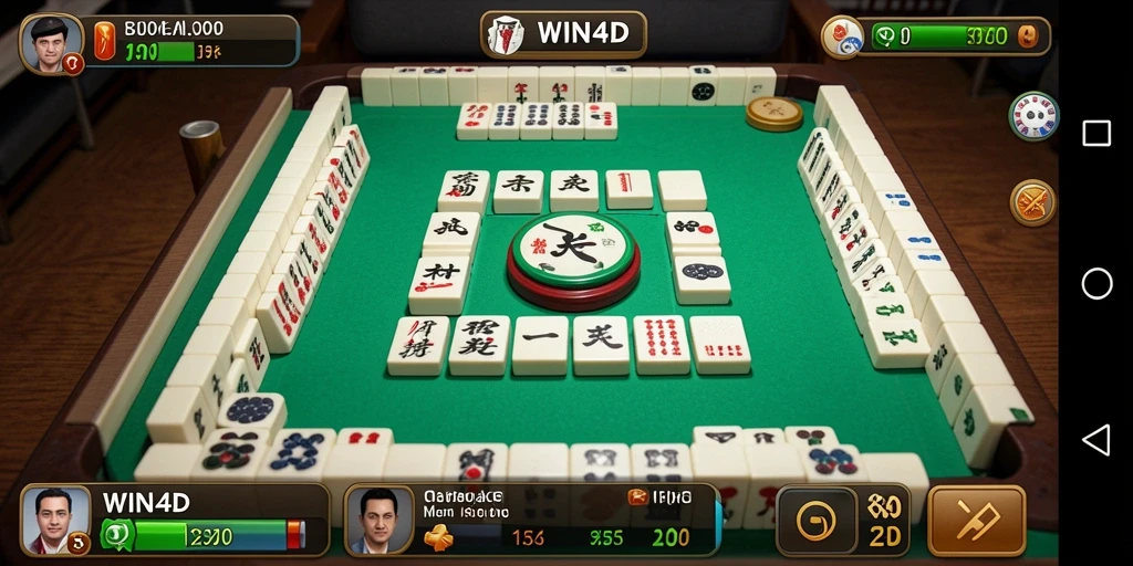 Screenshot gameplay WIN4D menampilkan momen seru bermain Mahjong.